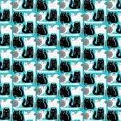 Purrfect Cats Turquoise Puzzle Cats