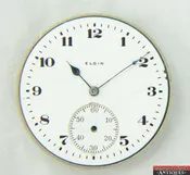 1905 Elgin Grade 314 12s 15j Pocket Watch Movement Pendant Set For Parts Repair