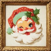 10" x 10" Framed Retro Santa Sign (2) TTE-312
