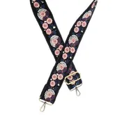 2"Ornate Floral + Sequin Emb Guitar Strap