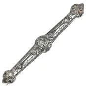Art Deco Era Platinum & 18K White Gold Diamond Bar Pin