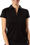 Black Short Sleeve Zip Polo