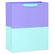 13" Lavender and Aqua Color Block Large Gift Bag