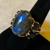 10k Labradorite Smokey Topaz RIng