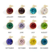 18K Gold PVD Round Birthstone Charm (8mm)