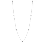 14k White Gold Diamond Clover Necklace