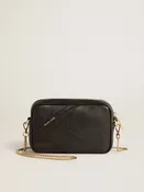 Mini Star Bag aus schwarzem Leder mit farblich abgestimmtem Stern