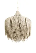 Swag Chandelier in Cream-Stone Leather — Studio G Home