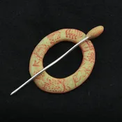 Carved Ring Shawl Pin by Bonnie Bishoff Designs