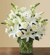 All White Arrangement for Sympathy