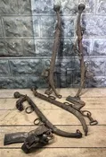 4 Horse Collar Harness Hames, Brass Leather Bridle Tack Saddle, Western Decor H