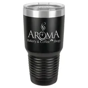 Polar Camel 30 oz. Black Ringneck Vacuum Insulated Tumbler w/Lid & Silver Ring