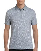 Leaf Pattern Stretch Golf Polo Shirt