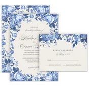 Vintage Blooms - Invitation with Free Response Postcard