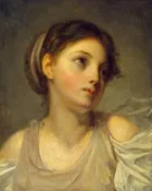 Young Girl in a Lilac Tunic by Jean-Baptiste Greuze, 1770-90