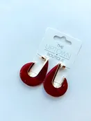 acrylic teardrop earrings - maroon
