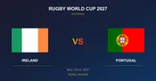 Ireland vs Portugal Tickets - Rugby World Cup 2027 Sydney
