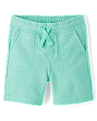 Boys French Terry Pull On Shorts - Little Essentials - Blue