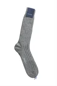 Bresciani Men's Cashmere Rib Socks Grey