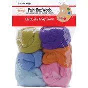 Colonial Paint Box Wools .33oz 6/Pkg-Earth, Sea & Sky -Orn/Olv/Pur/Pk/Bl/Seaf