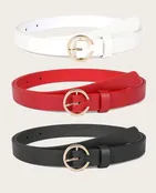 3pcs Metal Buckle Belt
