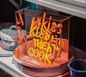'Kiss the Cook' Glass Neon Sign