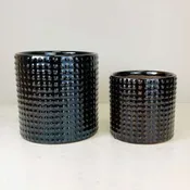 Brown Glazed Dot Planter