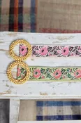 Beaded Round Buckle Floral Belt