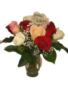 Assorted Roses Vased