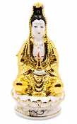 (A2) Golden Guan Yin Peace & Blessing Statue