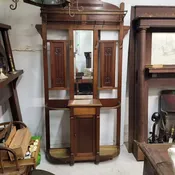 Antique Hall Tree w/ Beveled Mirror — Architectural Salvage