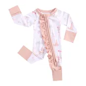 Beach Baby Ruffled Zippered Baby Romper