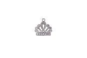 10mm x 9.75mm Cubic Zirconia Encrusted Crown Charm - Made of plated brass - Sold individually - K121