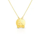 14k Gold Angry Steam Exhale Emoji Pendant Necklace