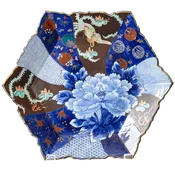 Antique Blue and Brown Floral Imari Charger