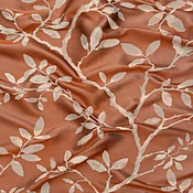 3.5 Yards of British Imported Rust Leafy Jacquard