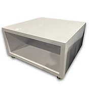 Used 32" W White Laminate Coffee Table - Open Shelf