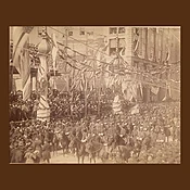 Alexander Hesler, Roosevelt University and Auditorium Theatre Groundbreaking, 3 albumen photographs