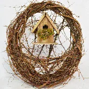 Birdhouse Wreath 18″
