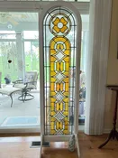 CLEARANCE! Clear/Yellow Stained Glass Panel on Stand