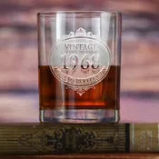 Engraved Vintage Whiskey Glass