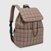 Alex Quilted Puffer Backpack in Mocha