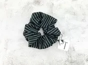 Black and Gray Pinstripe Extra Large Hair Scrunchie