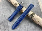 Blue Hadley Roma Genuine Matte Alligator USA Made Strap 14mm X 14mm