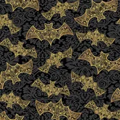 Andover Fabrics - Mystery Manor, Bats, Bronze || SOLD BY THE HALF YARD