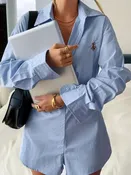 Button Front Long Sleeve Romper