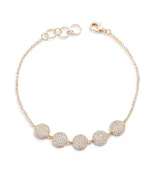 0.8ct CZ Goldtone Pave Disc Bracelet
