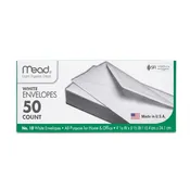 Mead No. 10 White Business Envelopes, 50-Count, Wholesale