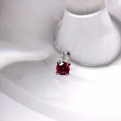 14Kt White Gold Stud Nose Ring with Prong Setting Gem - multiple options are available