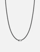 3mm Annex Venetian Chain Necklace, Oxidized Silver